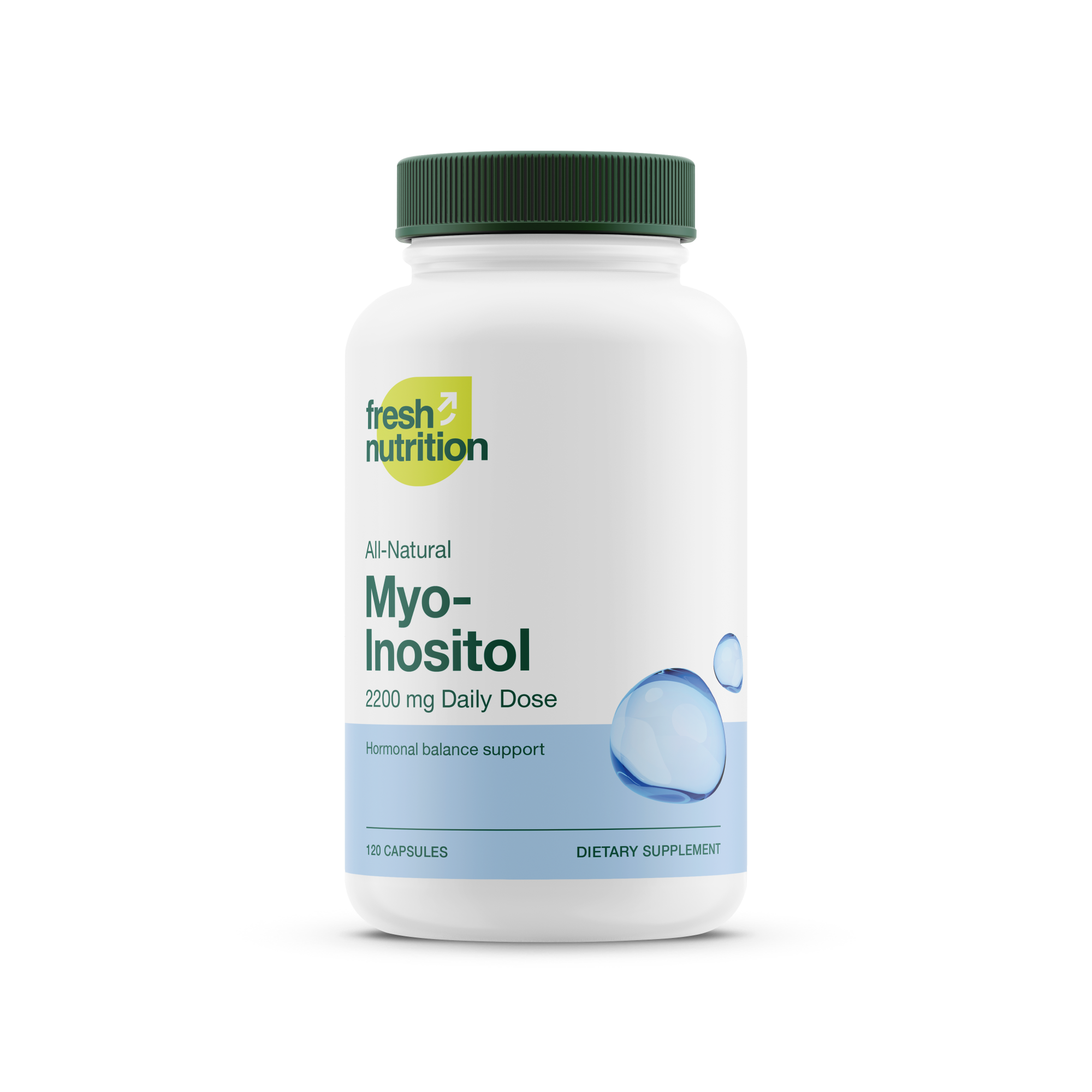Myo-inositol 500 mg à dosage élevé, vegan. 2 x 120 gélules