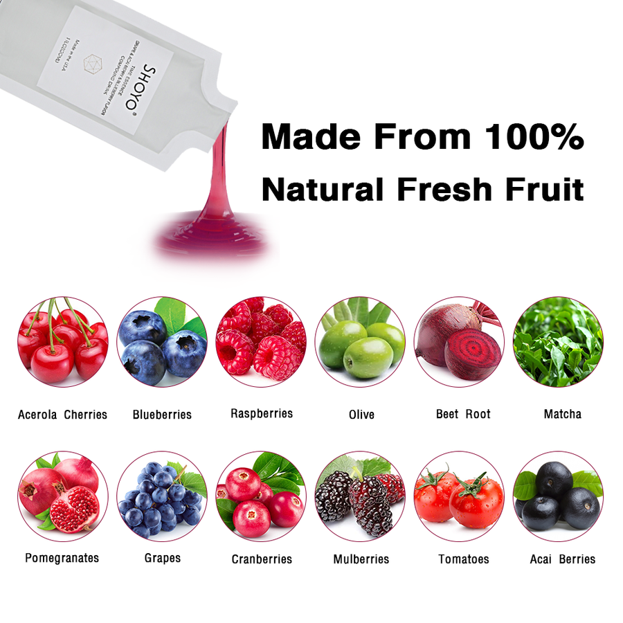 SHOYO Resveratrol Antioxidant Time Essence Compound Drink - Grape, Acai Berry, Blueberry, Pomegranate & Cranberry Compound